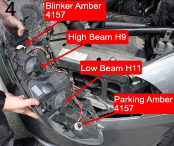 Rear Of Headlight Assembly For Late Model Chevy Malibu