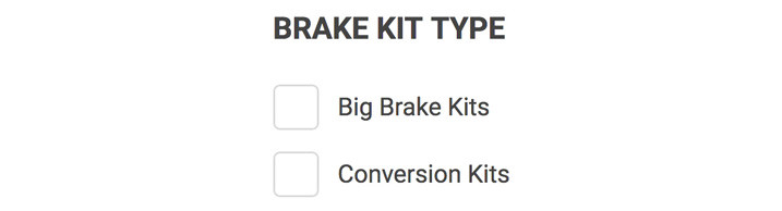 Brake Kit Type Options