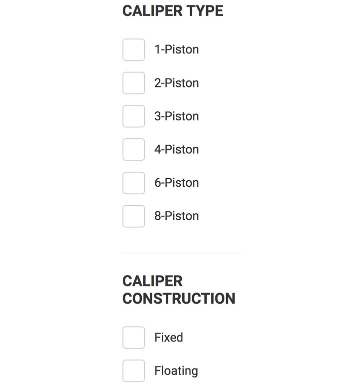 Caliper Type Options