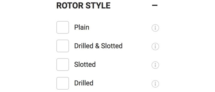 Rotor Style Options