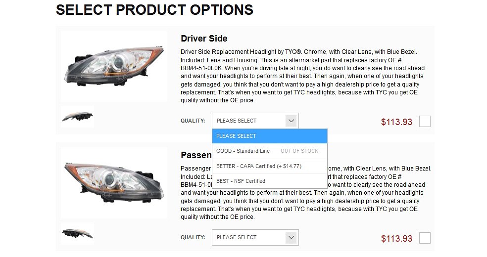 Quality Standards Options