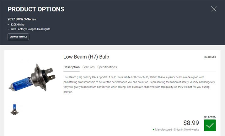 Race Sport Halogen Headlight Bulb