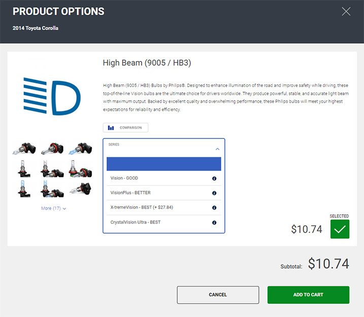 Philips Vision Headlight Replacement Bulbs