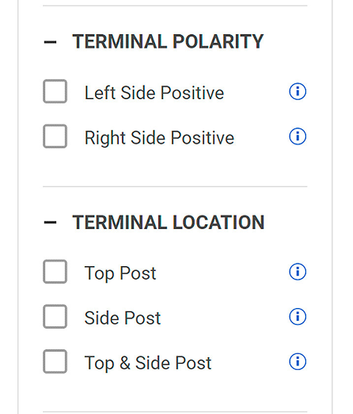 Terminal Polarity And Location