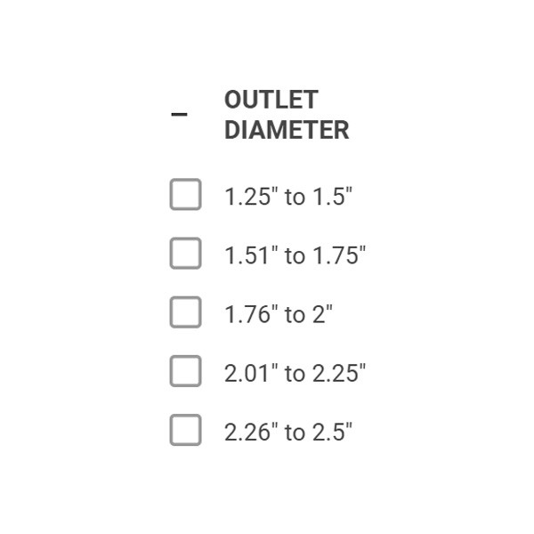 Outlet Diameter Table