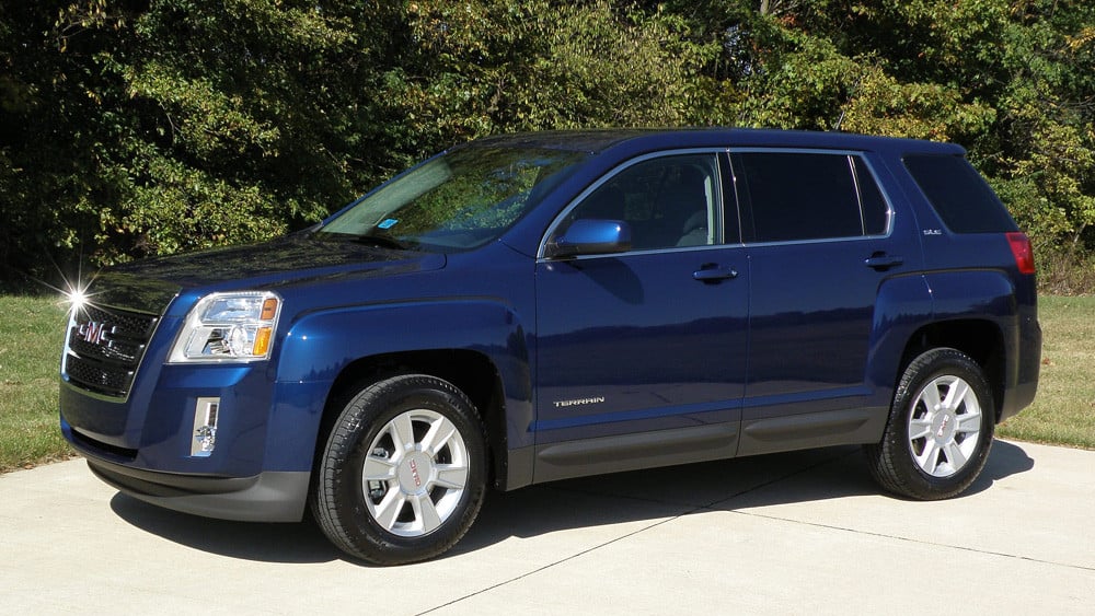 blue gmc terrain suv
