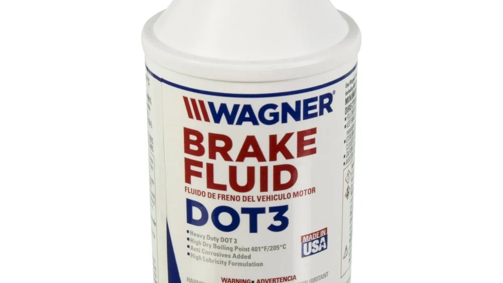 A bottle of DOT3 brake fluid