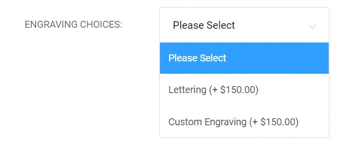 Custom Engraving Choices