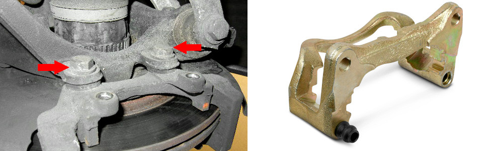 Caliper Pin Bolts Removal and Typical Caliper Mounting Bracket