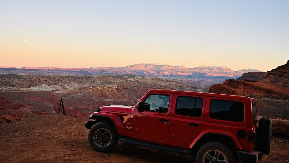 Red Jeep Wrangler
