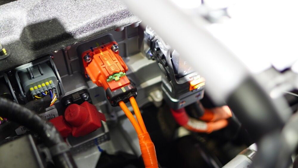 Close-up Electrical cable auto car connectors