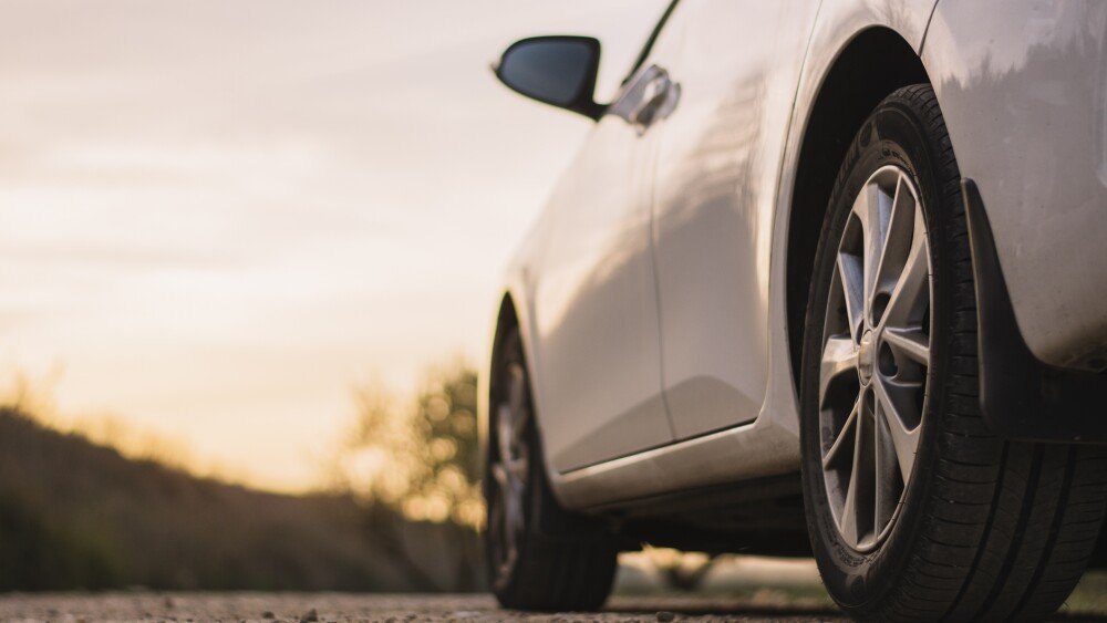 Countryside road and car in Spain