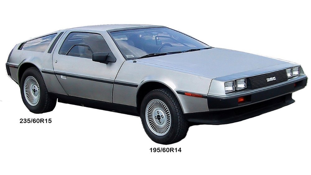 Delorean with staggered wheel setup