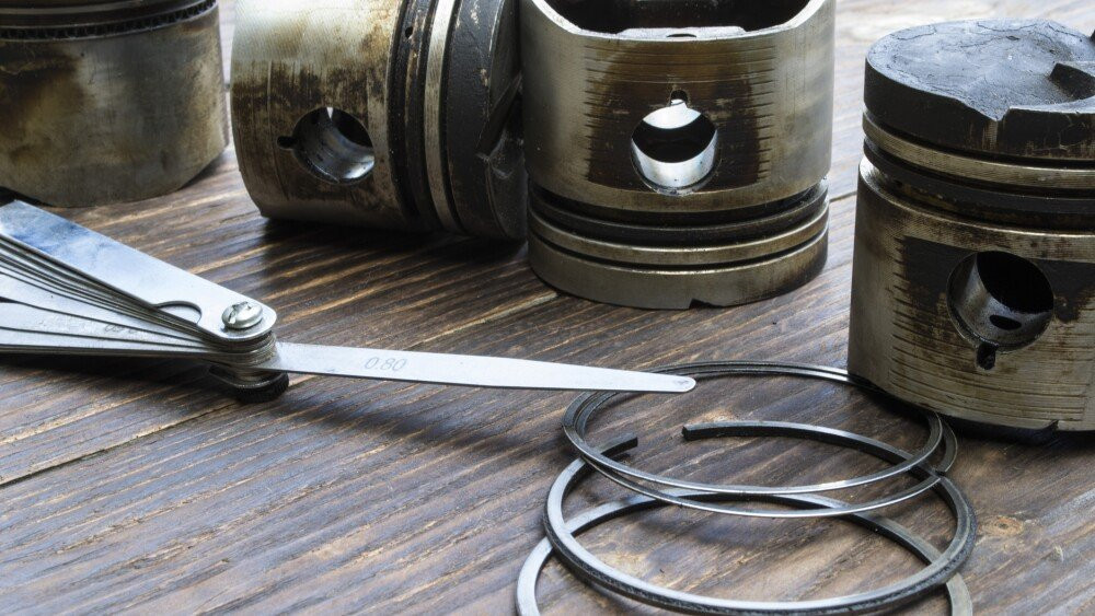 Old car engine pistons