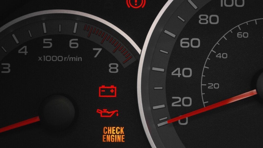 Warning lights on dashboard