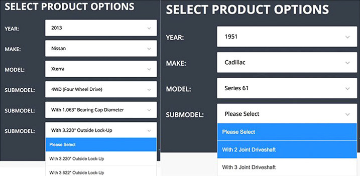 Replacement U-joint Product Options