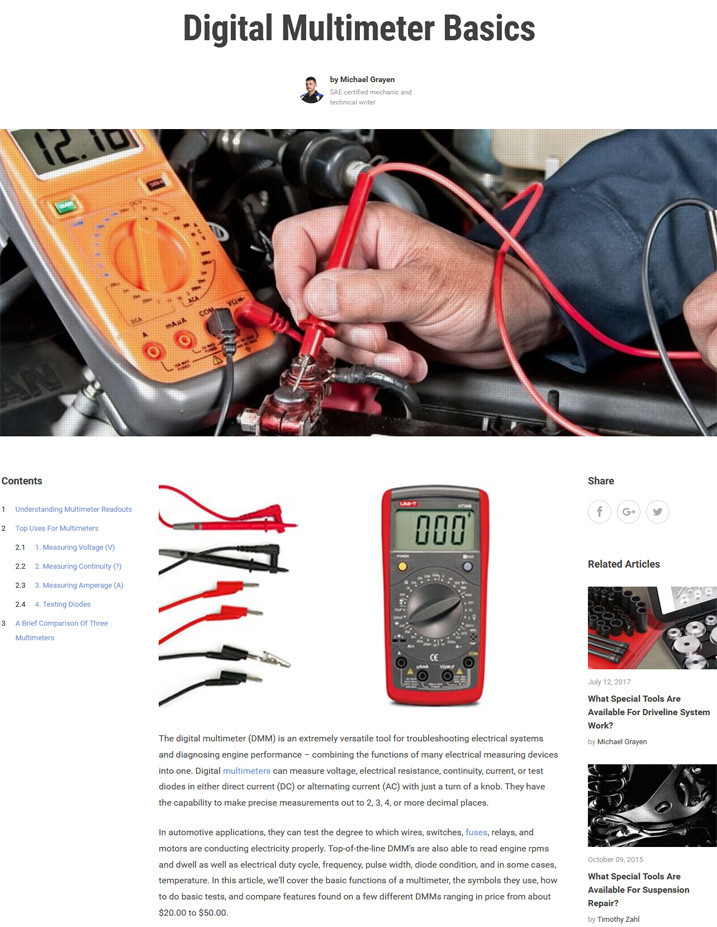 Digital Multimeter Basics Article