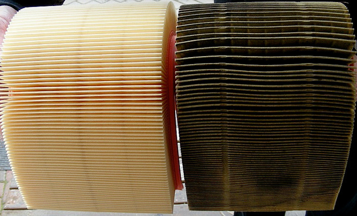 New / Old Dirty Engine Air Filter