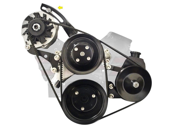 Older Engine Outfitted With Alternator