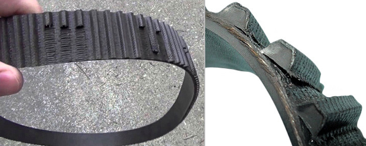 Old Timing Belt With Broken Off Teeth