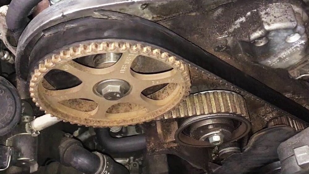 Frayed timing belt