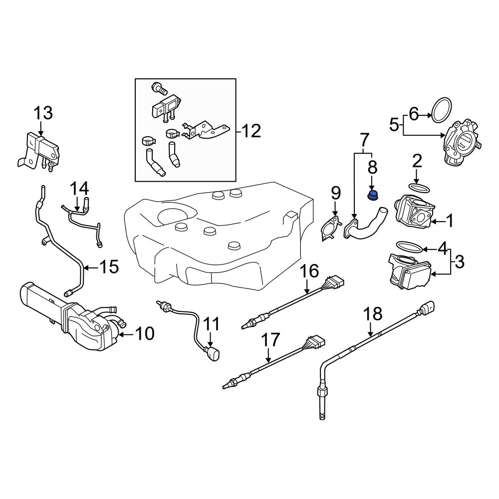 Audi OE 03L133821 Exhaust Gas Recirculation (EGR) Tube Seal