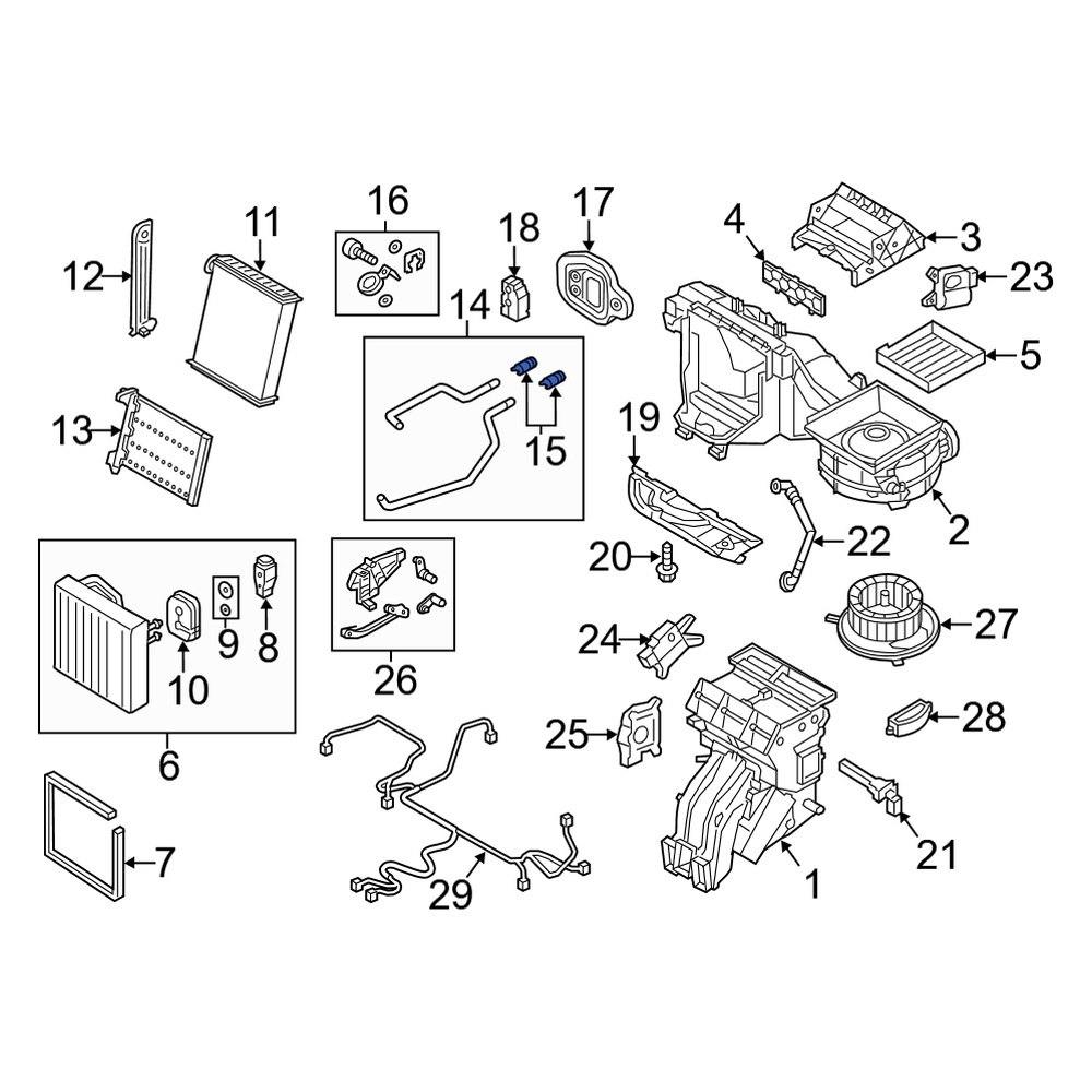 Audi OE 5Q0819454 HVAC Heater Connector Hose