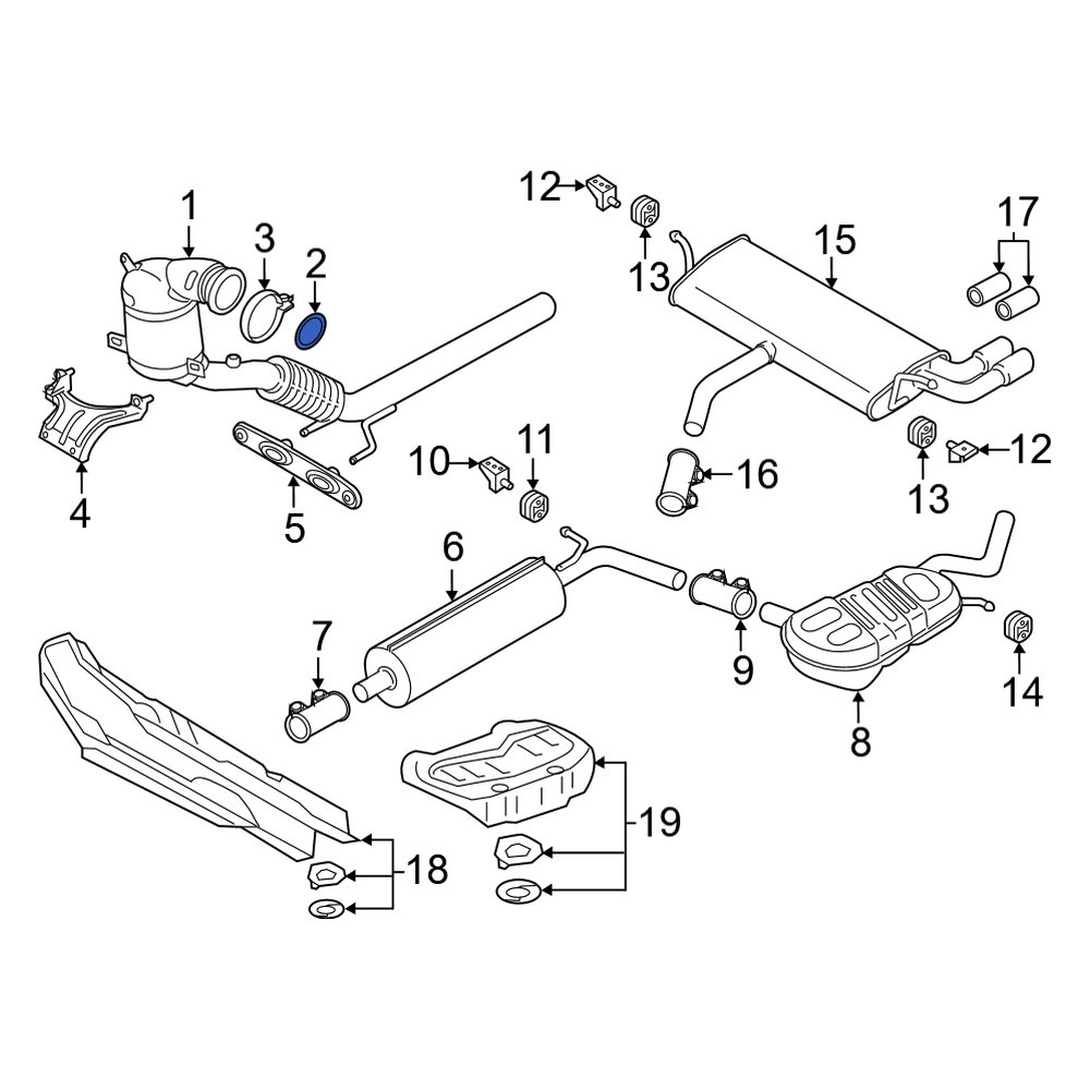 Audi OE 5Q0253115B Catalytic Converter Gasket