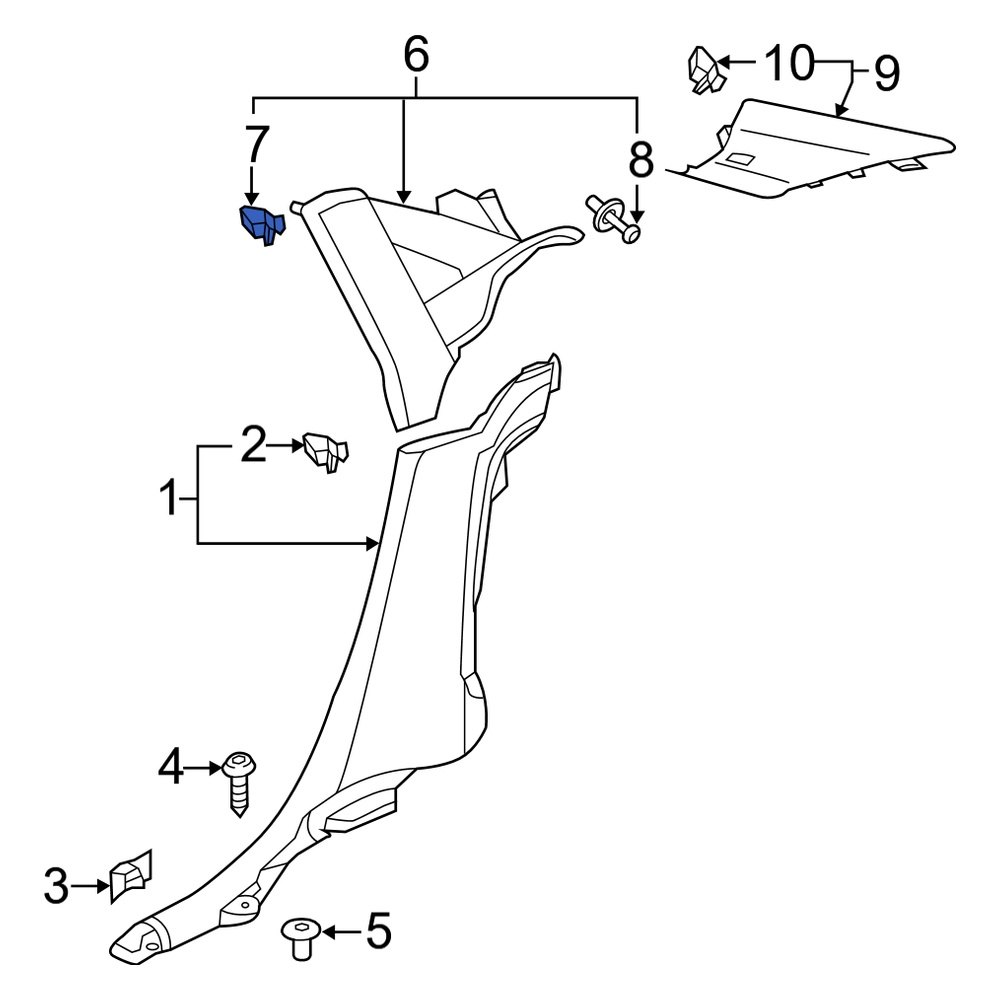 Audi OE 8Z0868243 Quarter Panel Trim Panel Clip