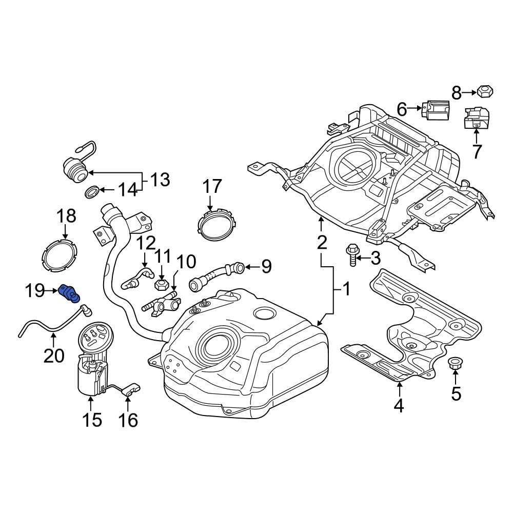 Audi OE 5C0201733A Fuel Tank Pressure Sensor