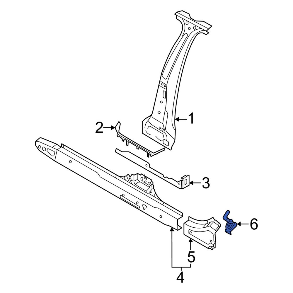 Audi OE 8Y0809697 Left Rocker Panel Reinforcement Insulator