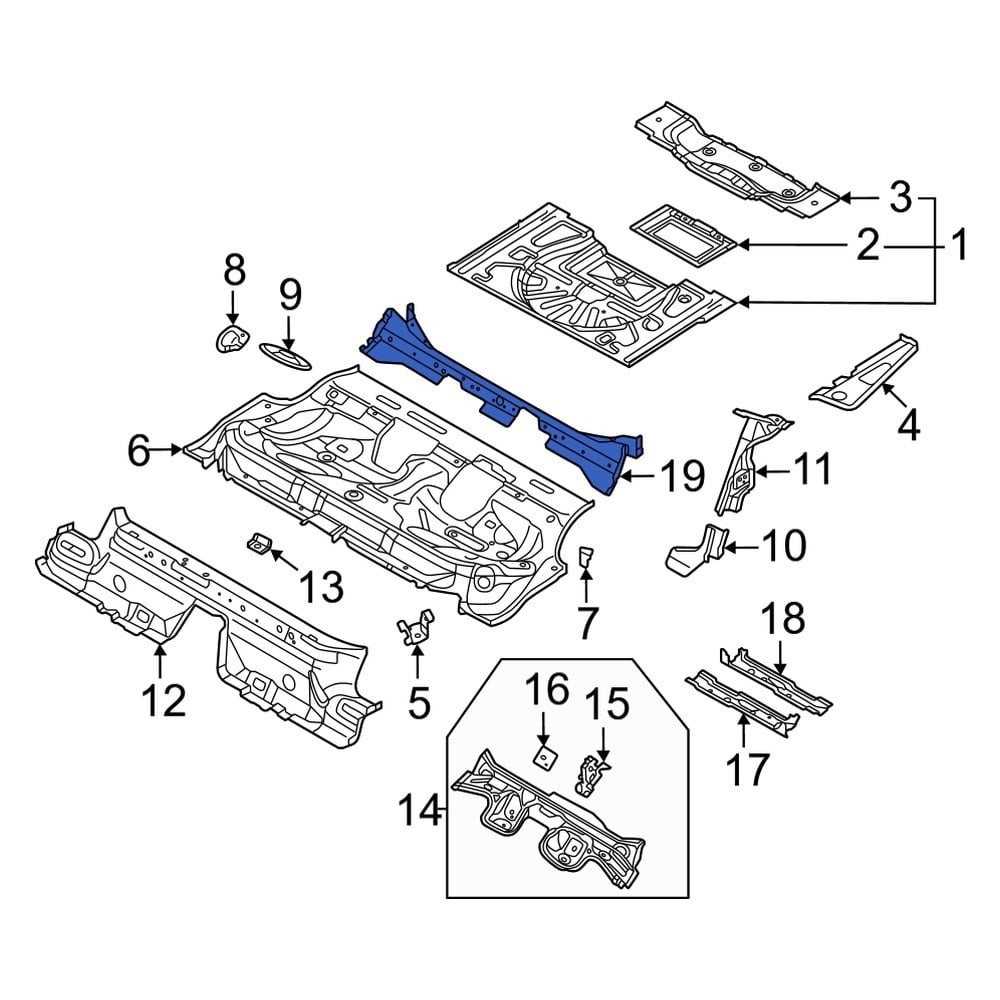 Audi OE 5Q0814151A - Rear Center Floor Pan Reinforcement