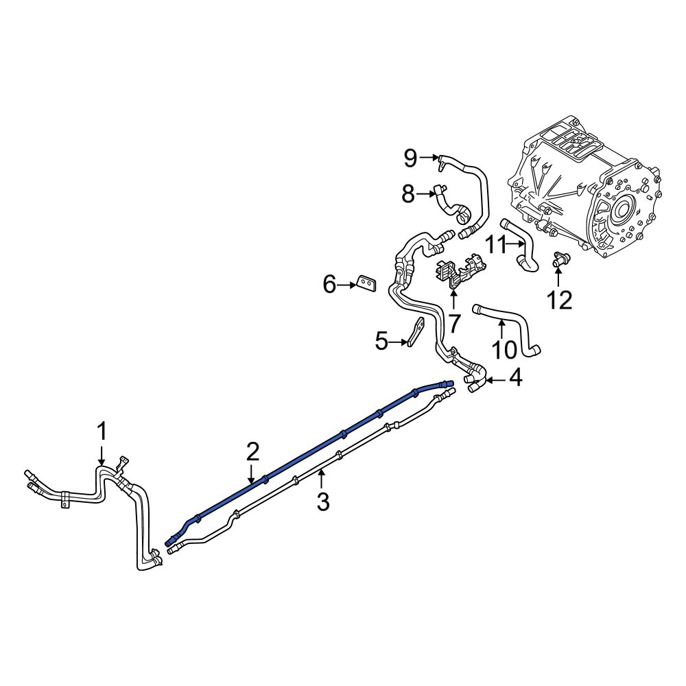 Audi OE 9J1121559A Rear Right Engine Coolant Pipe