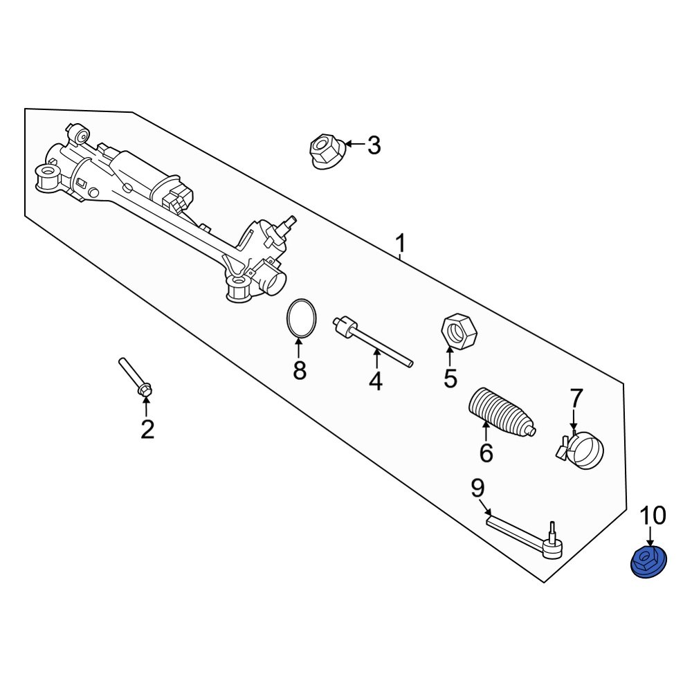 Audi OE WHT004995 Outer Steering Tie Rod Nut