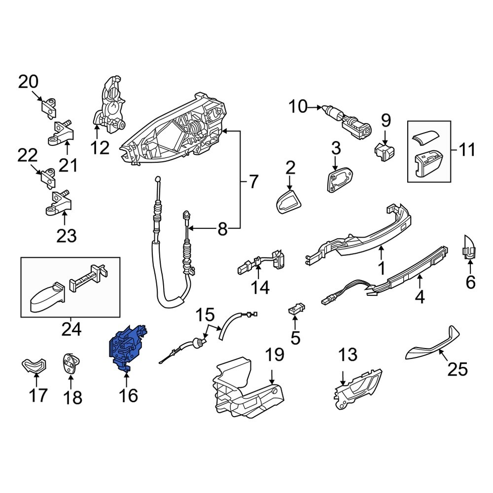 Audi OE 4K1837016J Front Right Door Latch Assembly