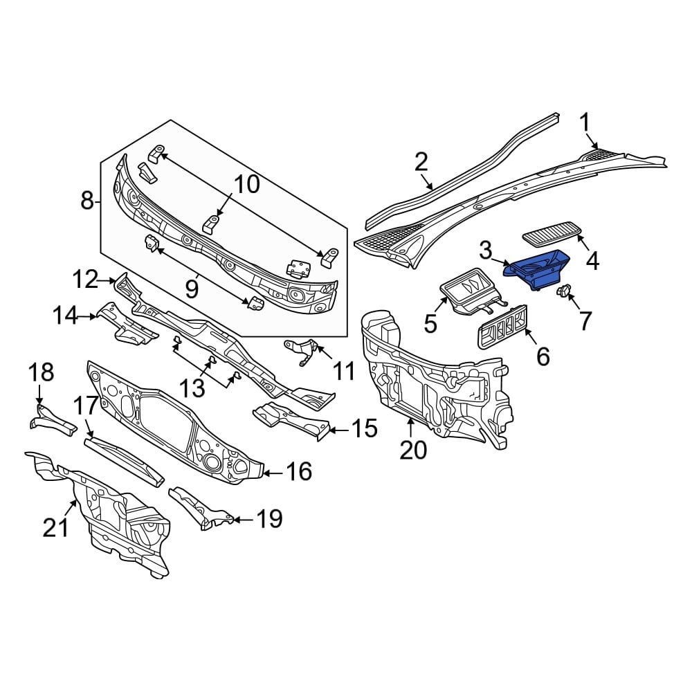 Audi OE 1EB815479B - Front Cabin Air Intake Duct