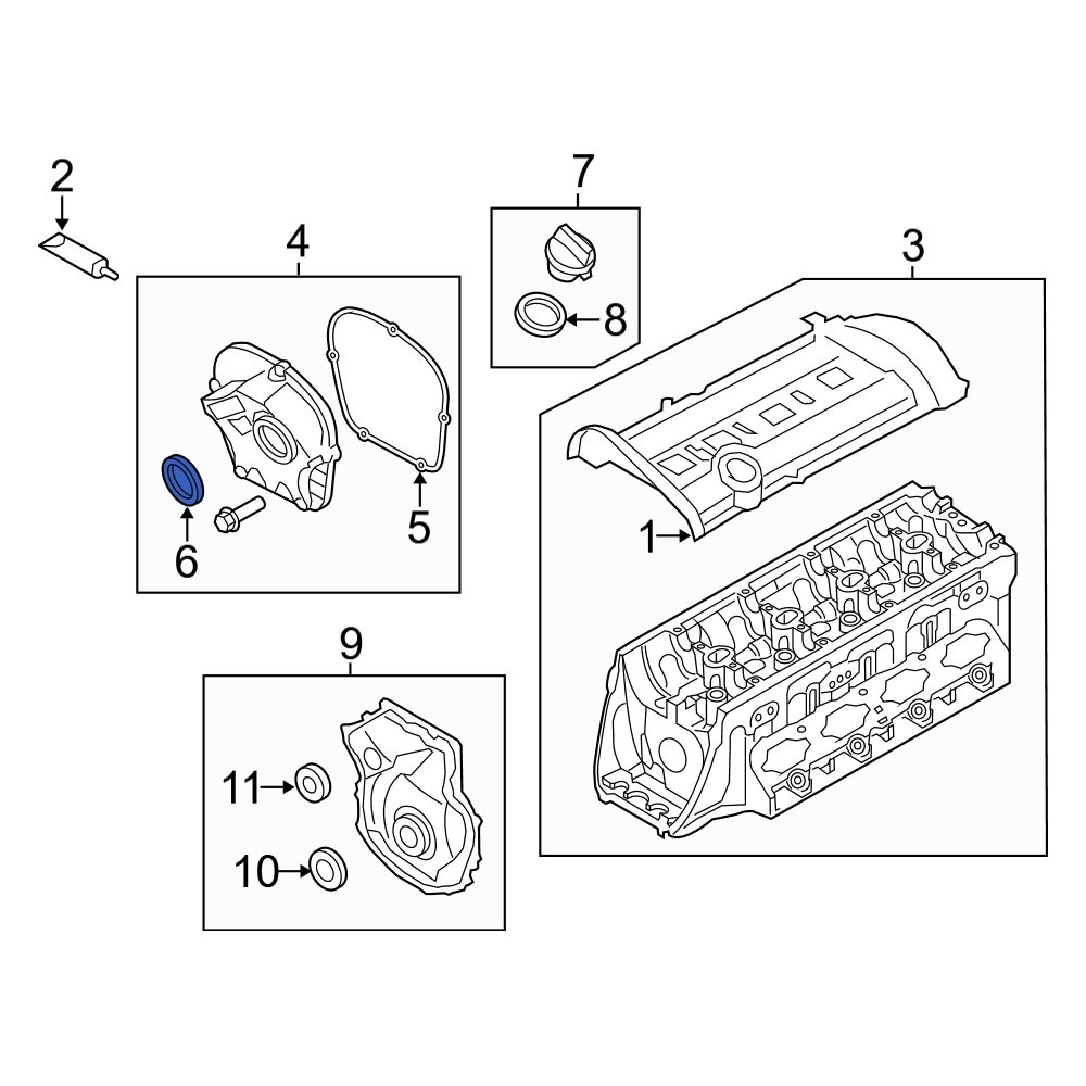 Audi OE 06K103583 - Engine Timing Cover Gasket