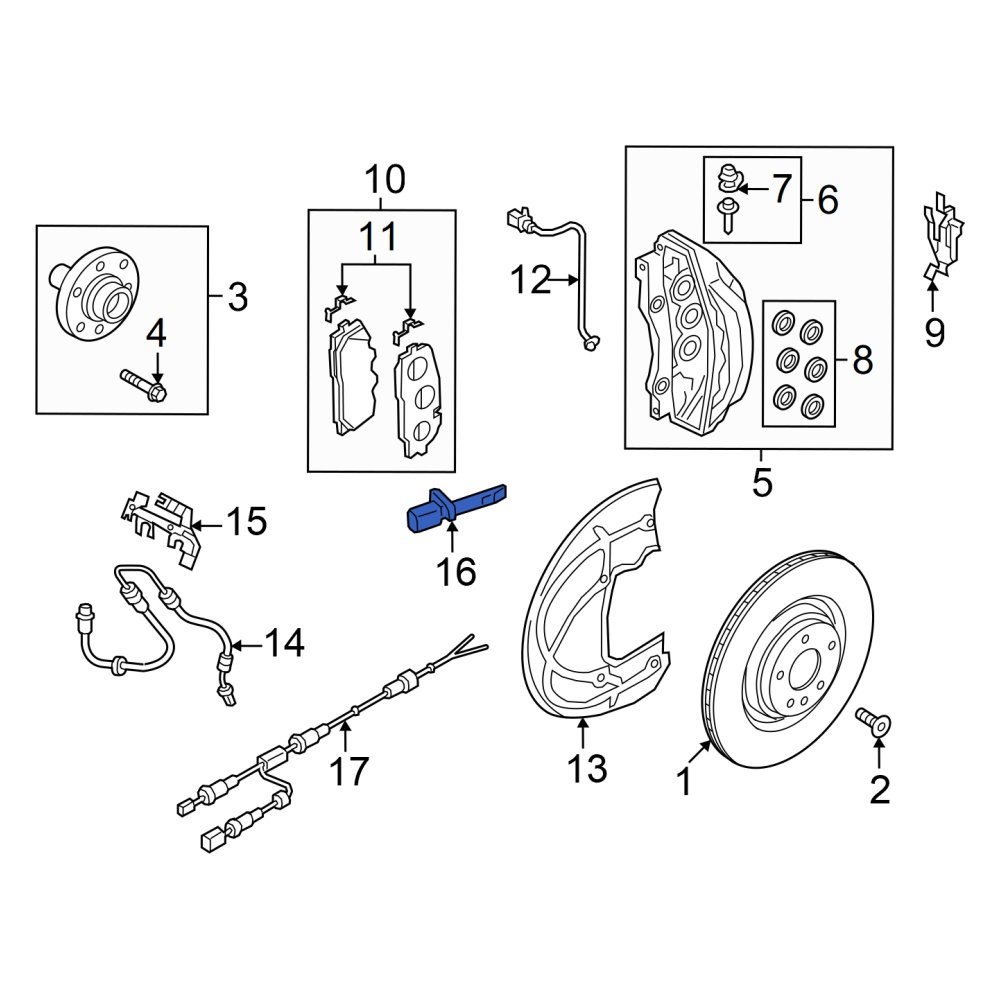 Audi OE WHT003861A - Front Left ABS Wheel Speed Sensor