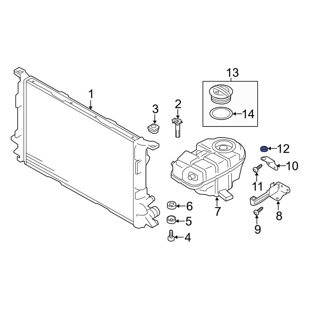Audi OE 4G0121585A Engine Coolant Reservoir Grommet