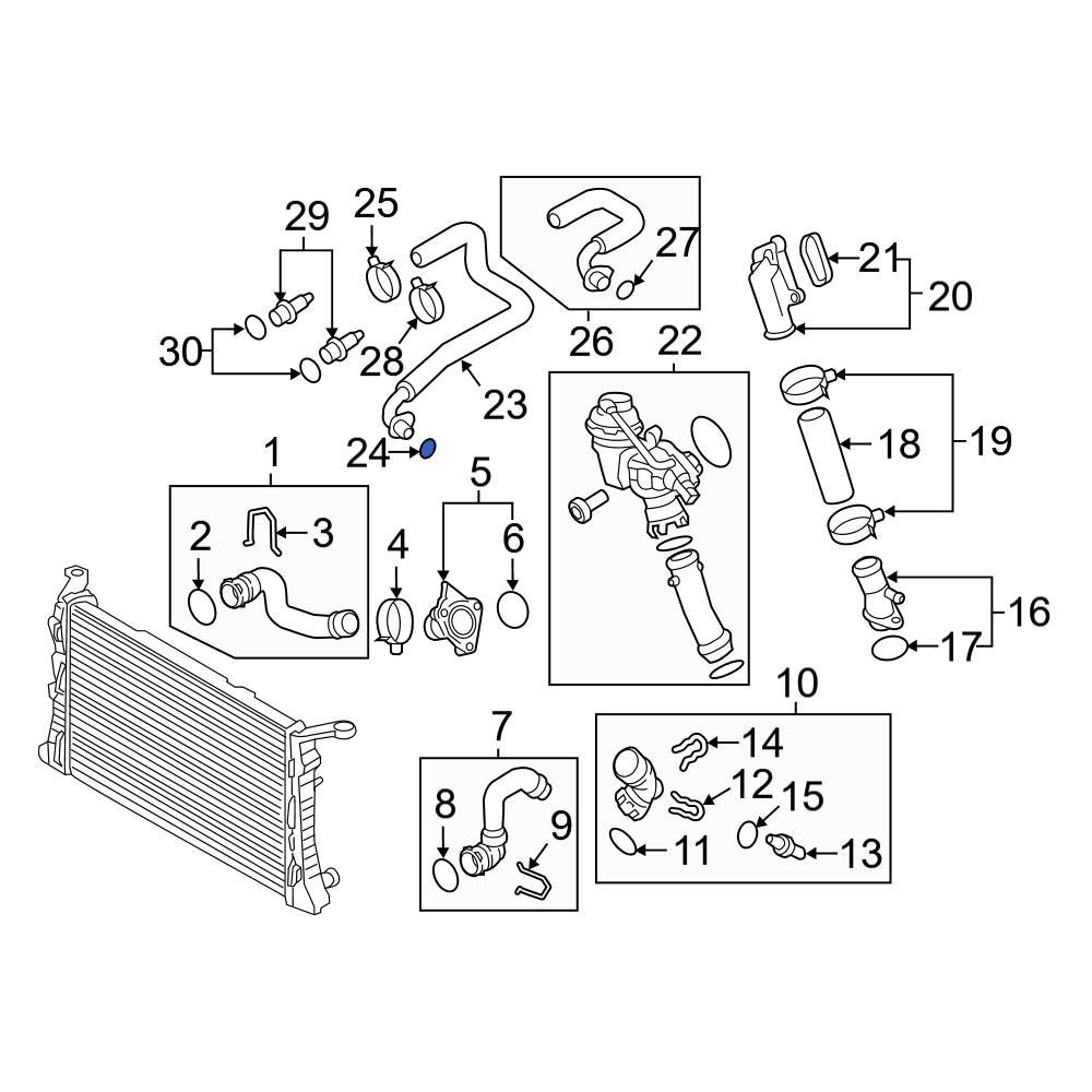 Audi OE 4E0121666 Radiator Coolant Hose Seal