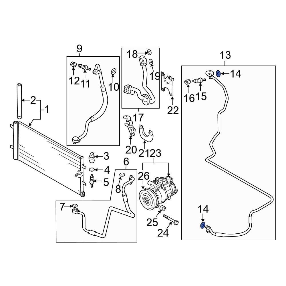 Audi OE WHT004858 A/C Refrigerant Line ORing