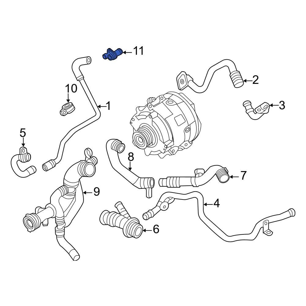 Audi OE 06M121159C Right Turbocharger Coolant Line Adapter