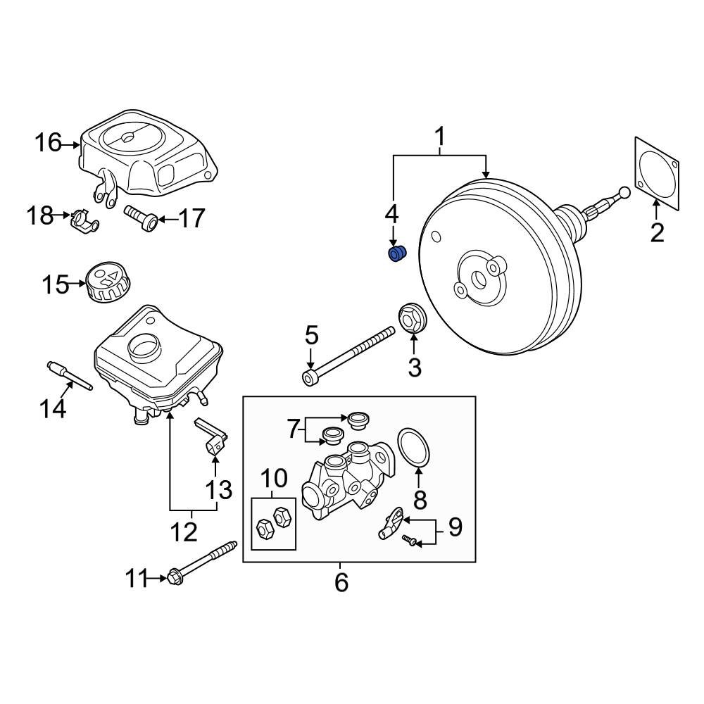 Audi OE 1S0612250A Power Brake Booster Grommet