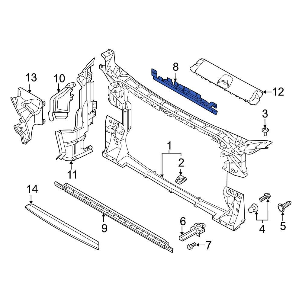 Audi OE 8W0121292C - Front Upper Radiator Support Air Deflector