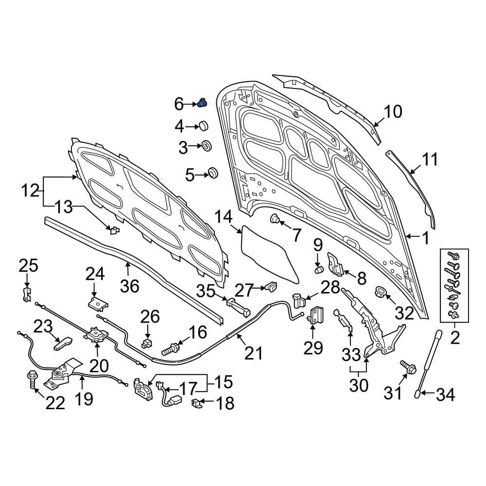 Audi OE 8T0823433B - Front Upper Hood Stop Buffer