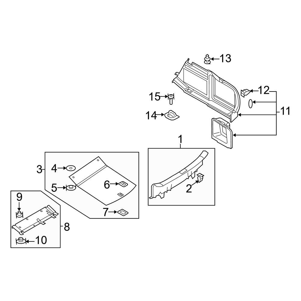 Audi OE 4B0863907A01C - Trunk Trim Panel Clip