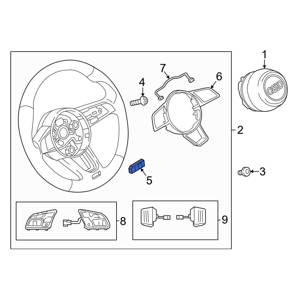 Audi OE 8W0419685C Steering Wheel Emblem