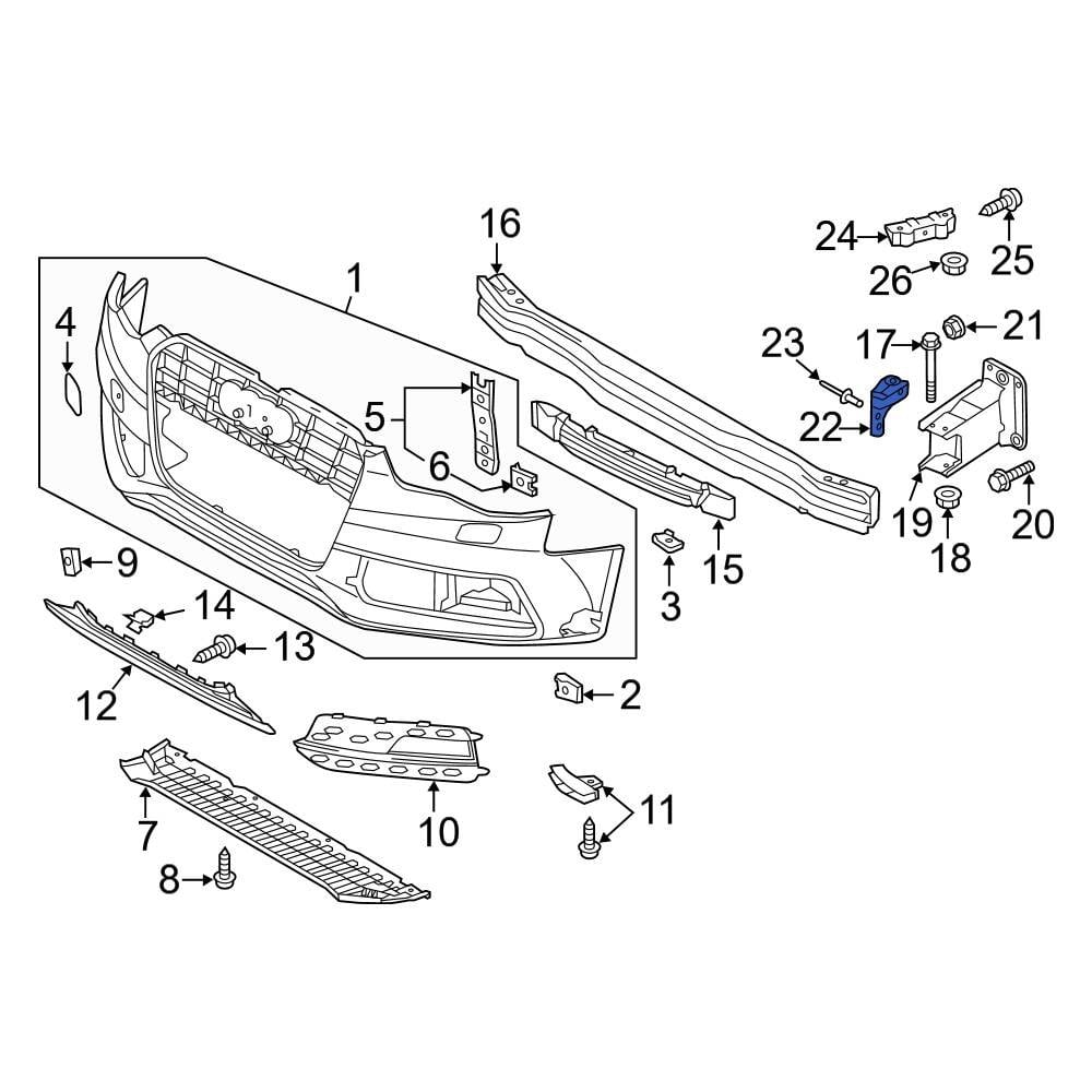 Audi OE 8K0807333B - Front Bumper Cover Support Rail