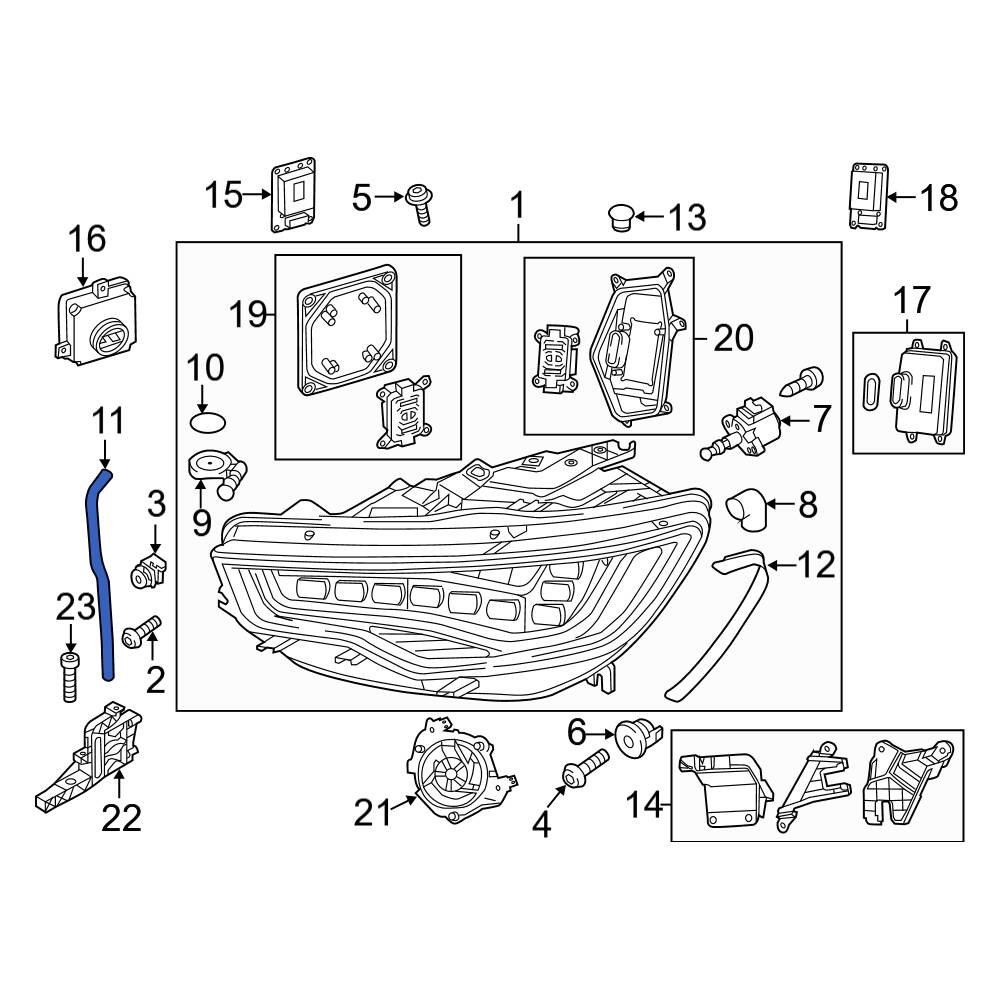 Audi OE 4G0941718A Front Right Headlight Housing Vent Tube