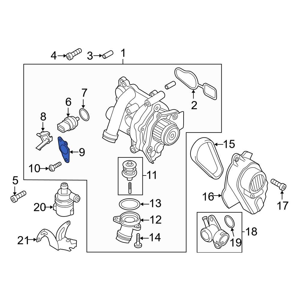 Audi OE 06H121142C Engine Coolant Temperature Sensor Clip